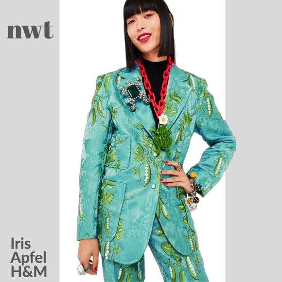 H&M Jackets & Coats Nwt Iris Apfel Jacquardweave Appliqud Blazer Sz S Poshmark